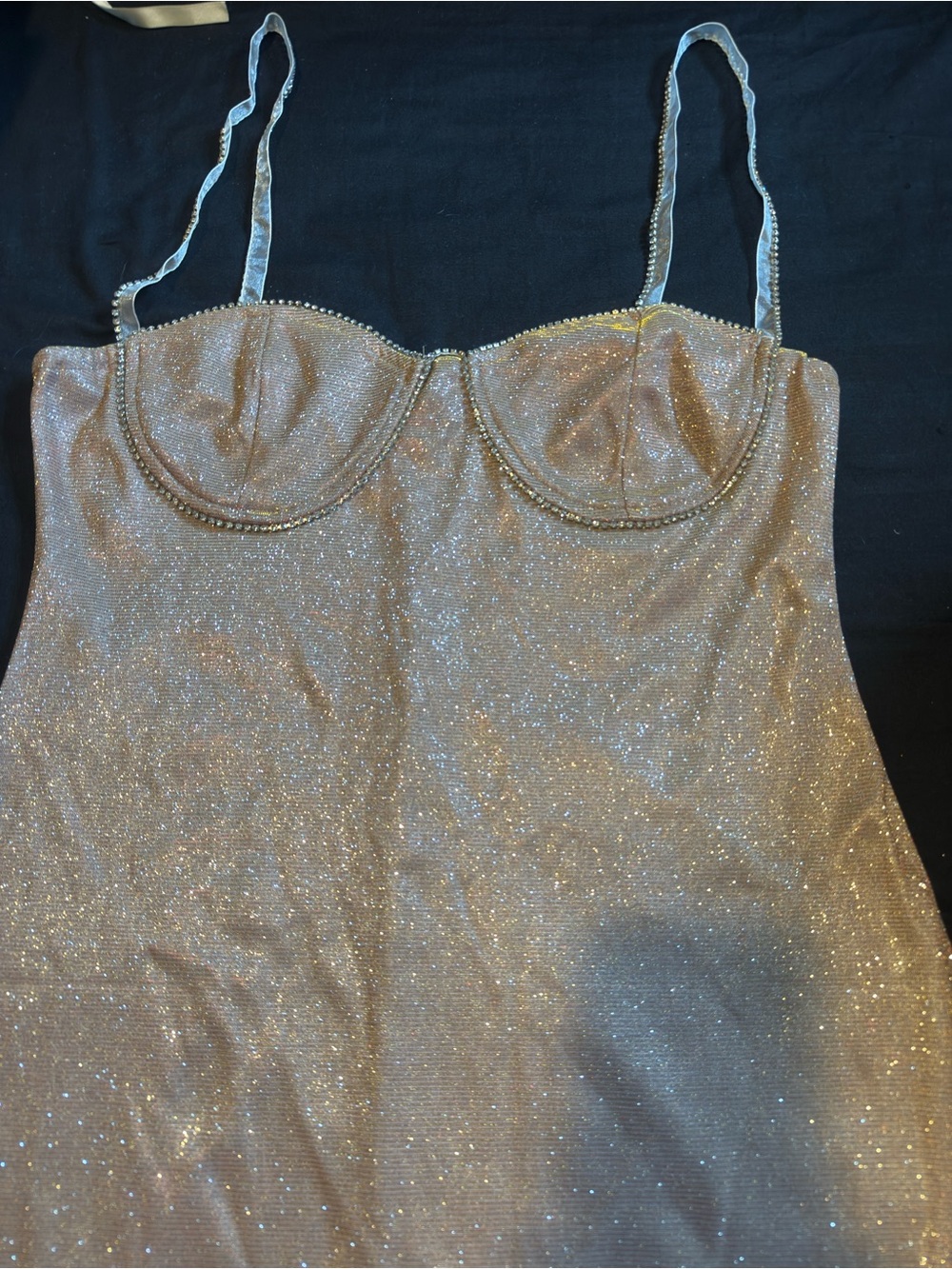 Sparkly Gold Mini Dress - Picture 2 of 5